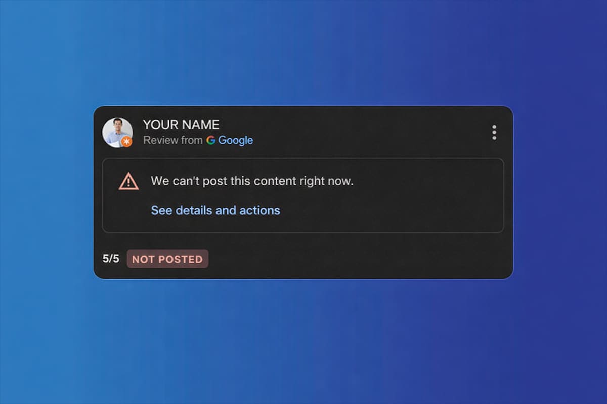 google review not showing published