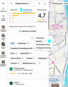 google bewertungen nach datum sortieren