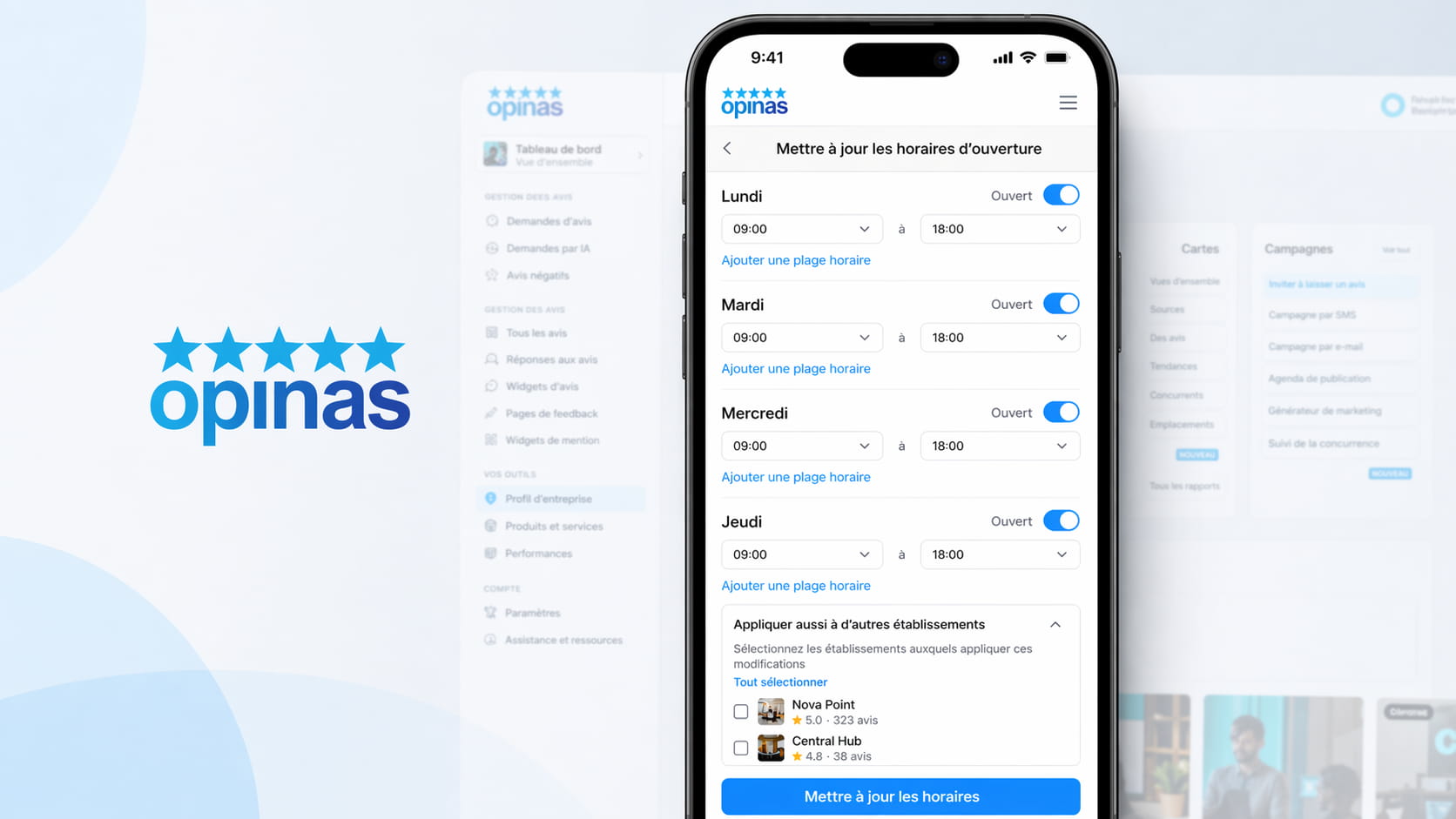 changer horaires sur google