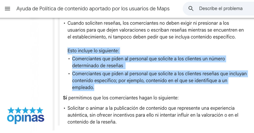 google prohibe mencionar empleados reseñas