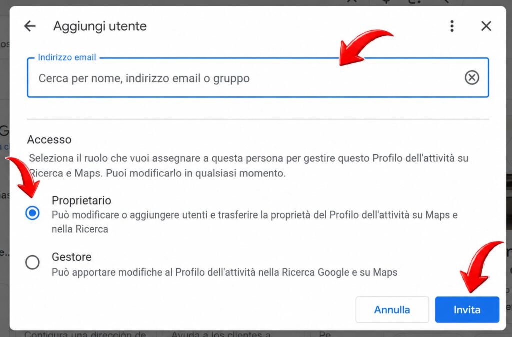 come dare accesso google my business 4
