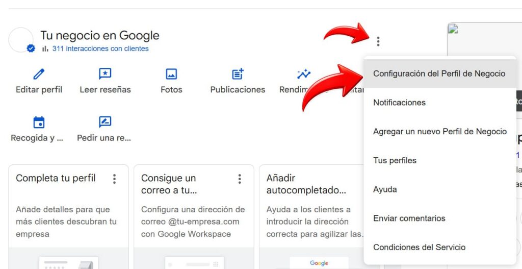 como dar acceso perfil empresa google 1