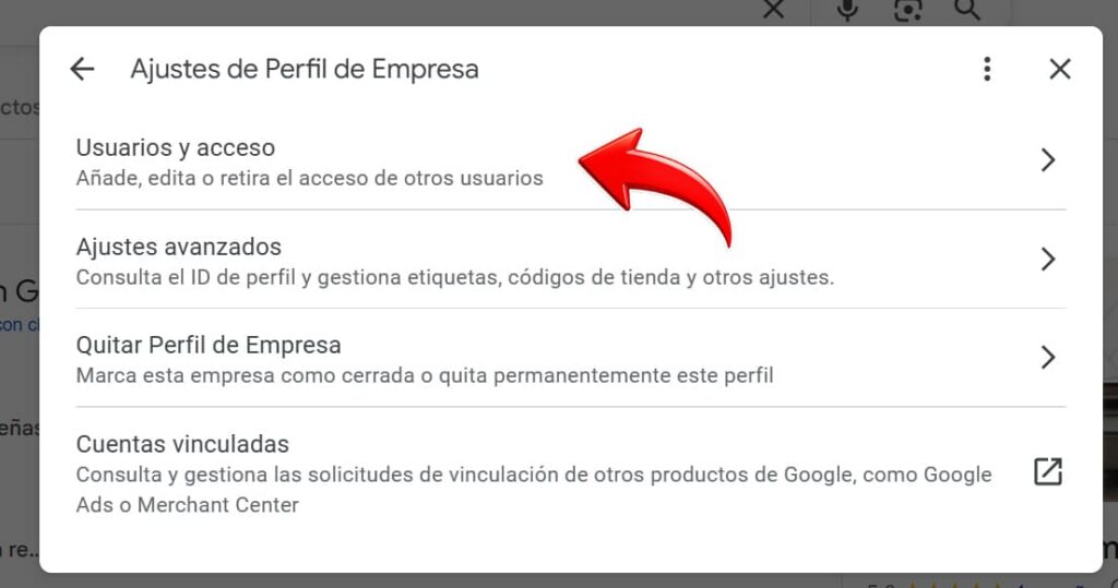 como dar acceso perfil empresa google 2