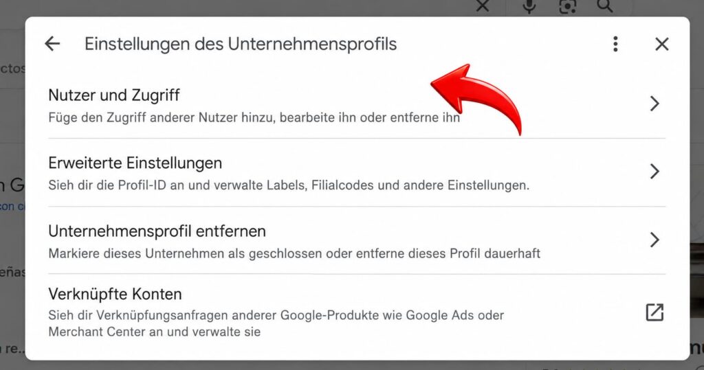 google my business zugriff geben 2
