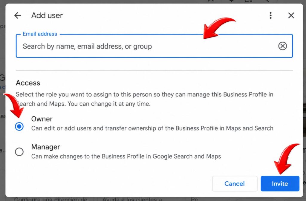 how to give access google my business 4