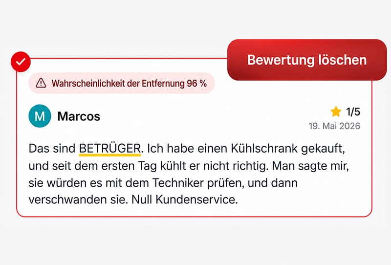 Bewertungen in OPINAS entfernen