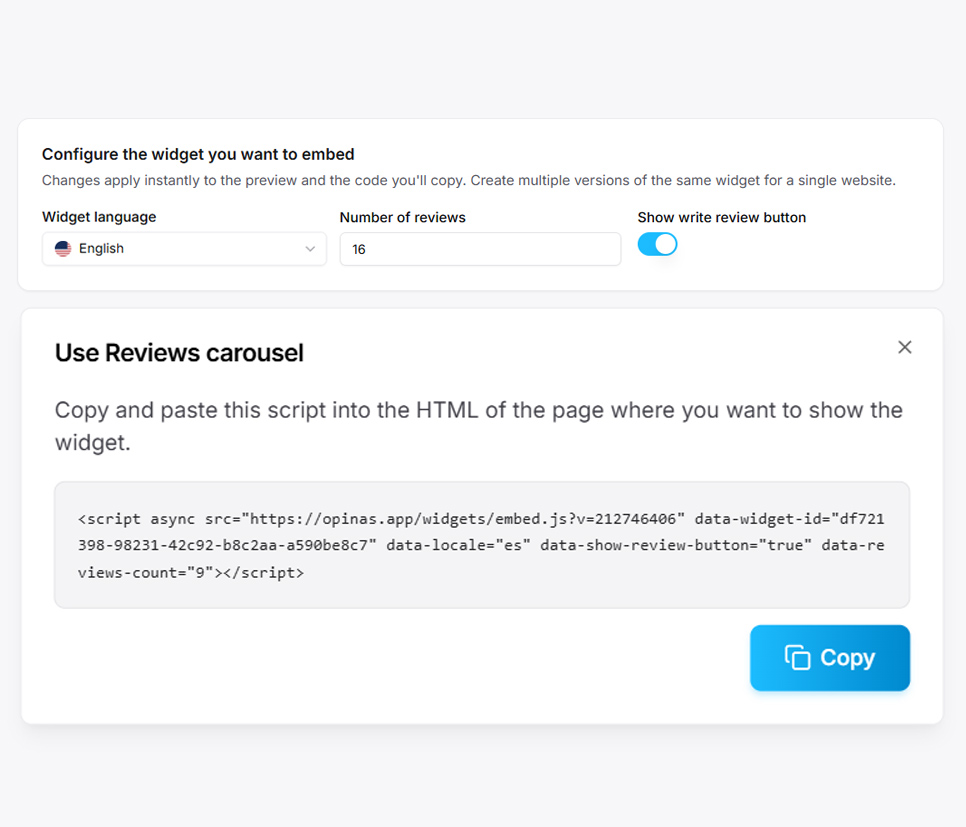 widget de reseñas de Google gratis